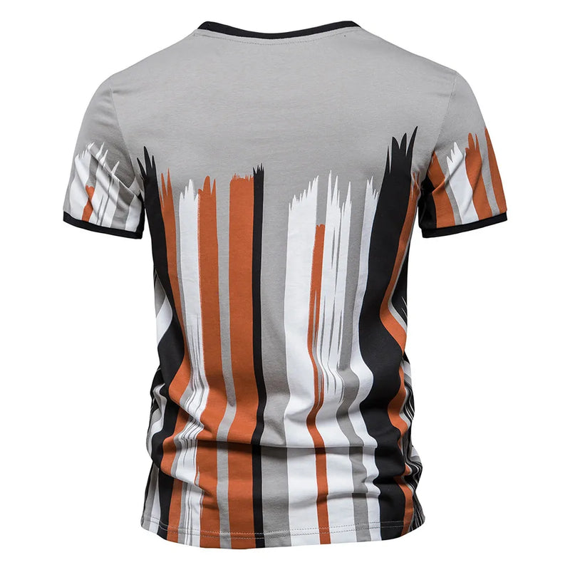 Camiseta de algodão impressa para homens manga curta moda o-pescoço streetwear camisetas masculinas verão casual tops roupas masculinas