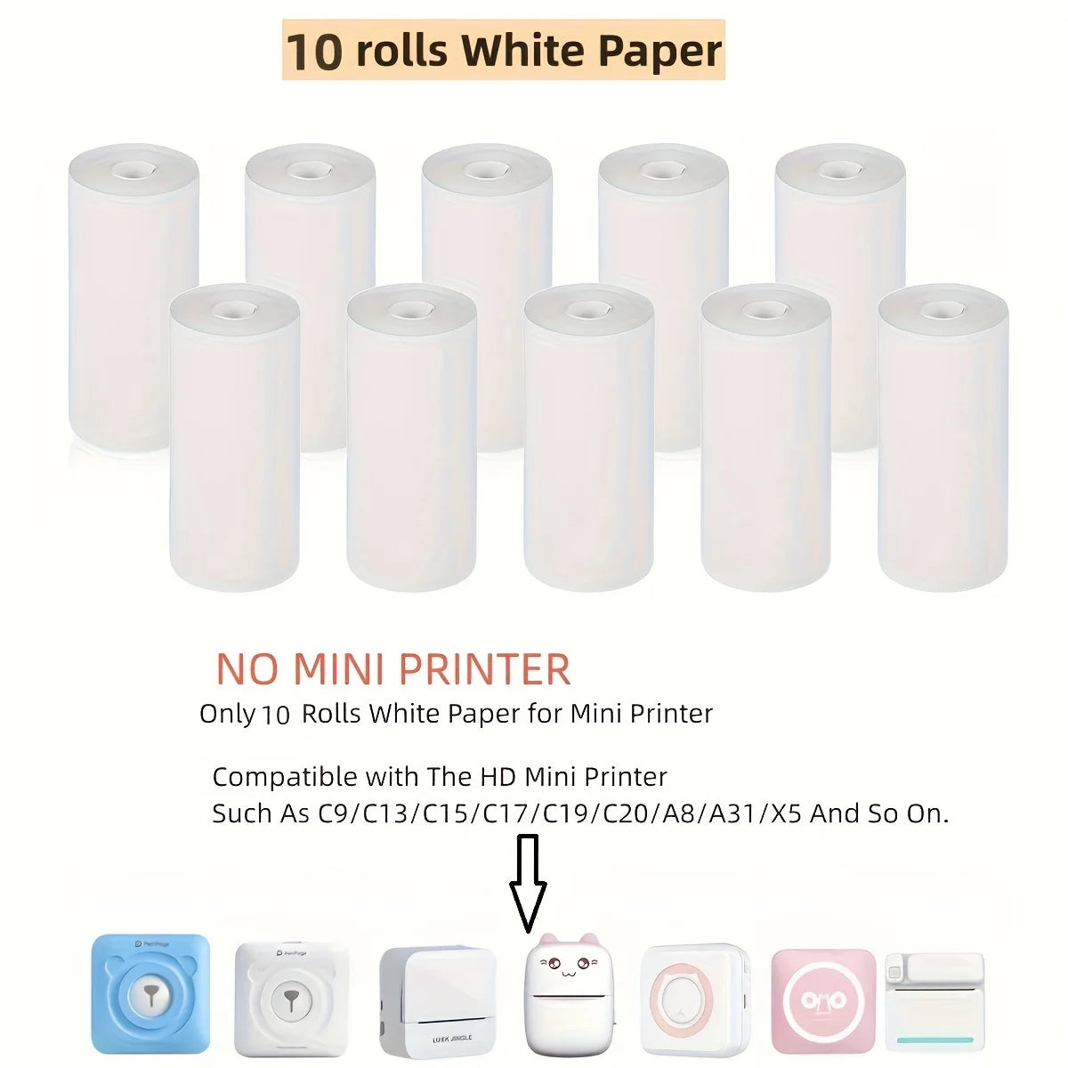 15 Rolos de Papel para Etiqueta Autoadesiva 57mm