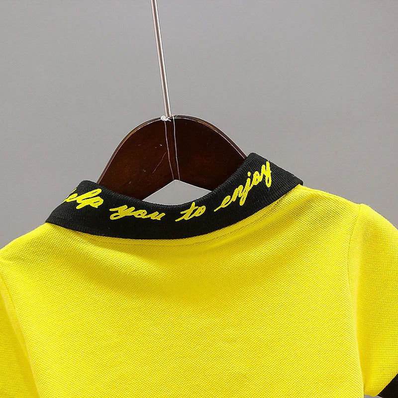 Conjunto de roupa infantil para bebê menino, verão, branco e preto, conjunto esportivo para crianças, roupas formais para meninos e meninas.