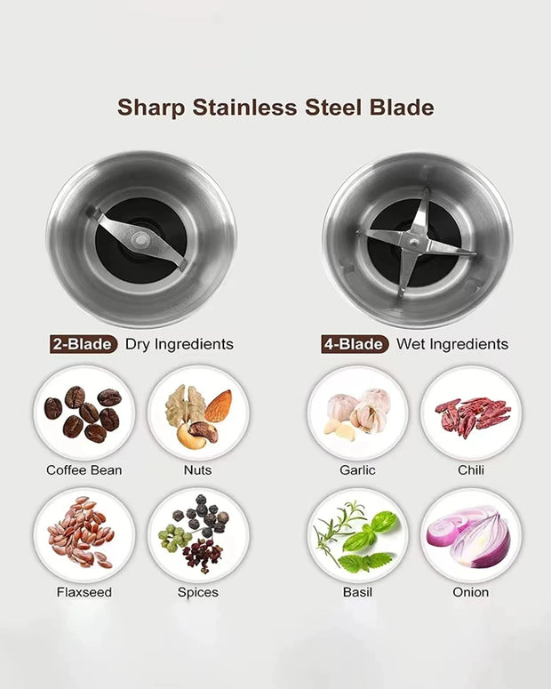 Moedor elétrico de grãos de café, de alta potência, máquina moedora de feijão, copo destacável, limpeza, multifuncional