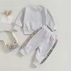 Conjunto de Roupa Infantil para Meninos - Outono - Blusa de Moletom com Bordado de Ursinho e Calça com Elástico na Cintura - 2 Peças