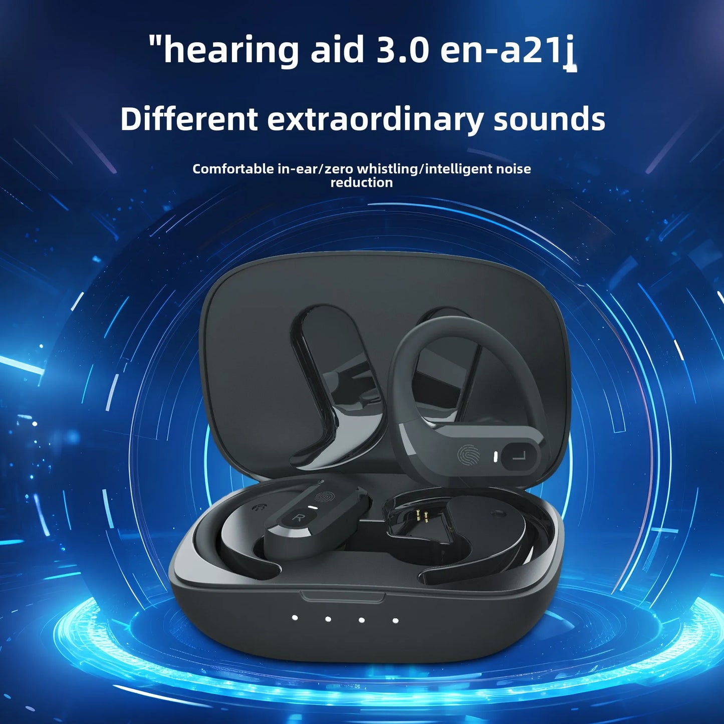 Aparelhos auditivos sem fio, fones de ouvido recarregáveis para perda auditiva surda grave, amplificador de som BTE