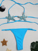 Conjunto de Biquíni Feminino 2 Peças com Decoração de Estrela-do-Mar, Sutiã Sexy, Designer Lançamernto