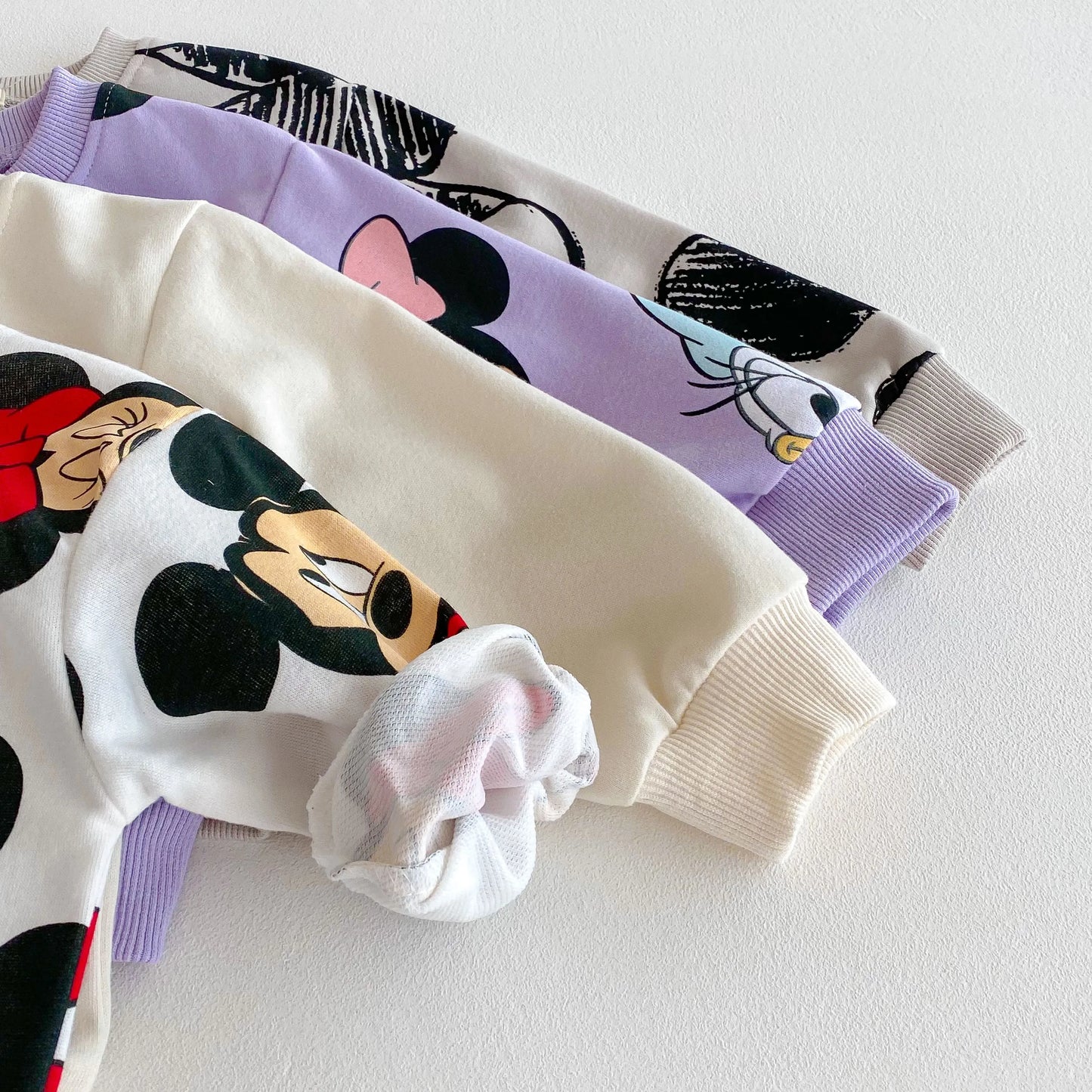 Conjunto infantil de menina, 2 peças, impressão dos desenhos animados, minnie, manga longa, moletom + calças