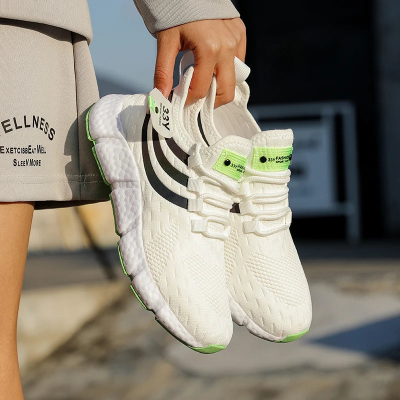 Tênis masculino esportivos respiráveis, leves, malha, de corrida, atlético, jogging, caminhada