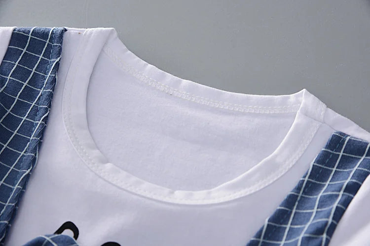 Conjunto de roupas infantis, meninas e meninos, camiseta e shorts, 2 pçs,casual