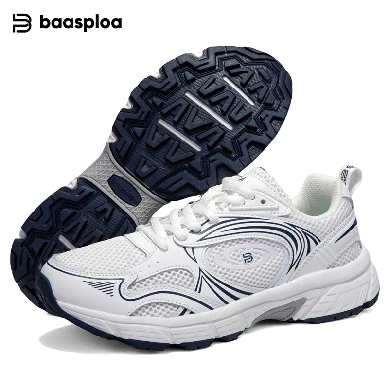 Tênis feminino, respiráveis, leves, brancos,  esportivos, malha de rendas, confortável, antiderrapante, para caminhada, corrida