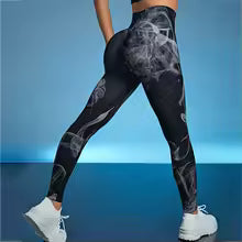 Calças Feminina Push Up para Treino, Leggings Tie Dye Sem Costura para Academia, Yoga,Esportivas, Calças Justas de Cintura Alta para Fitness Feminino