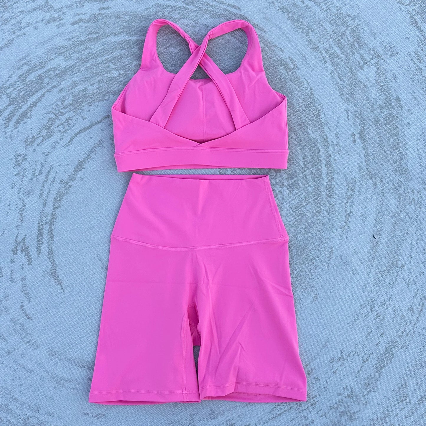 Conjunto feminino de yoga, 2 pçs, esporte, terno,sutiã e shorts, cintura alta, fitness