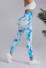 Calças Feminina Push Up para Treino, Leggings Tie Dye Sem Costura para Academia, Yoga,Esportivas, Calças Justas de Cintura Alta para Fitness Feminino