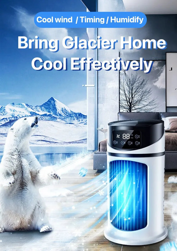 Aparelho climatizador de ambiente, refrigerador/umidificador de ar, ventilador portátil, USB,  refrigeração com água, para escritório ou casa