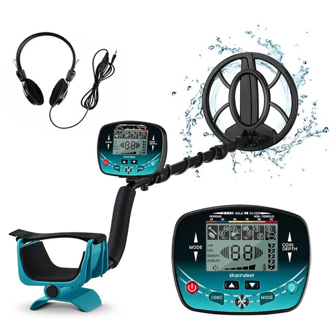 Detetor de metais subterrâneo com bobina de pesquisa à prova d'água IP68 de 9,8 polegadas