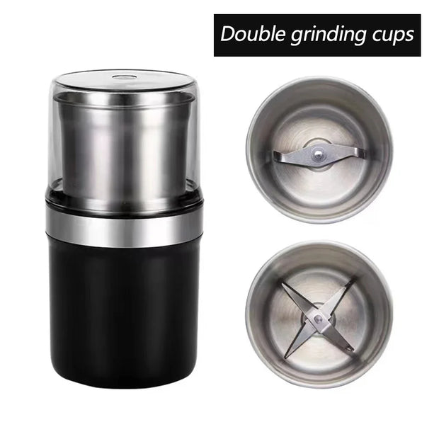 Moedor elétrico de grãos de café, de alta potência, máquina moedora de feijão, copo destacável, limpeza, multifuncional