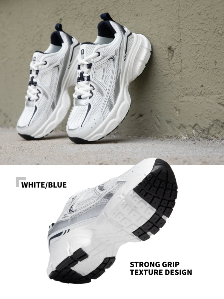 Tênis esportivos feminino, leves, malha de rendas, retrô, corrida, caminhada, respiráveis antiderrapante