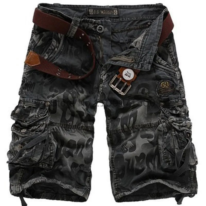 Shorts Masculinos Novas Calças Múltiplos Bolsos Shorts cargo camuflados masculinos Alta qualidade Shorts masculinos da moda