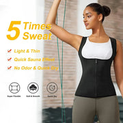 Camisa sauna feminina para perda de peso, emagrecimento pelo suor, corpo shaper fitness, zíper