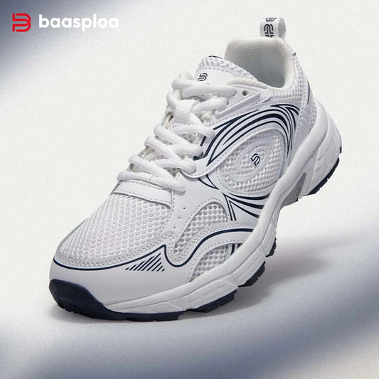 Tênis feminino, respiráveis, leves, brancos,  esportivos, malha de rendas, confortável, antiderrapante, para caminhada, corrida