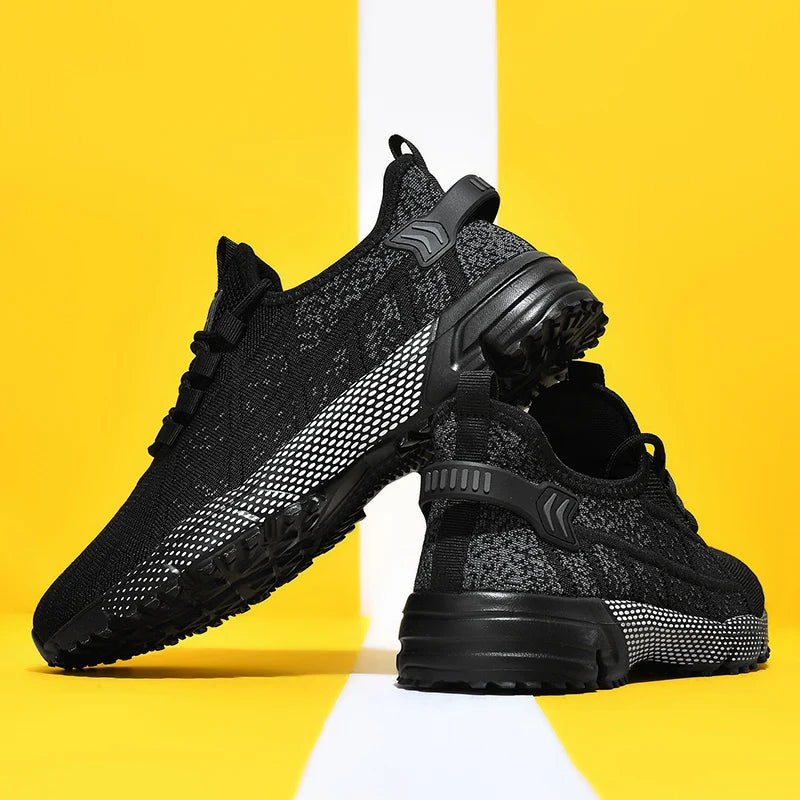 Tênis masculino, tamanho grande, malha respiráve,l esportes ao ar livre, sola plana, antiderrapante, confortável