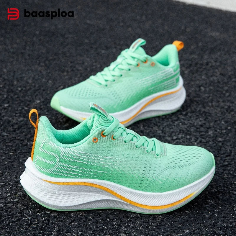 Tênis feminino, leves, respiráveis, antiderrapantes, placa de carbono,esportivos, profissionais