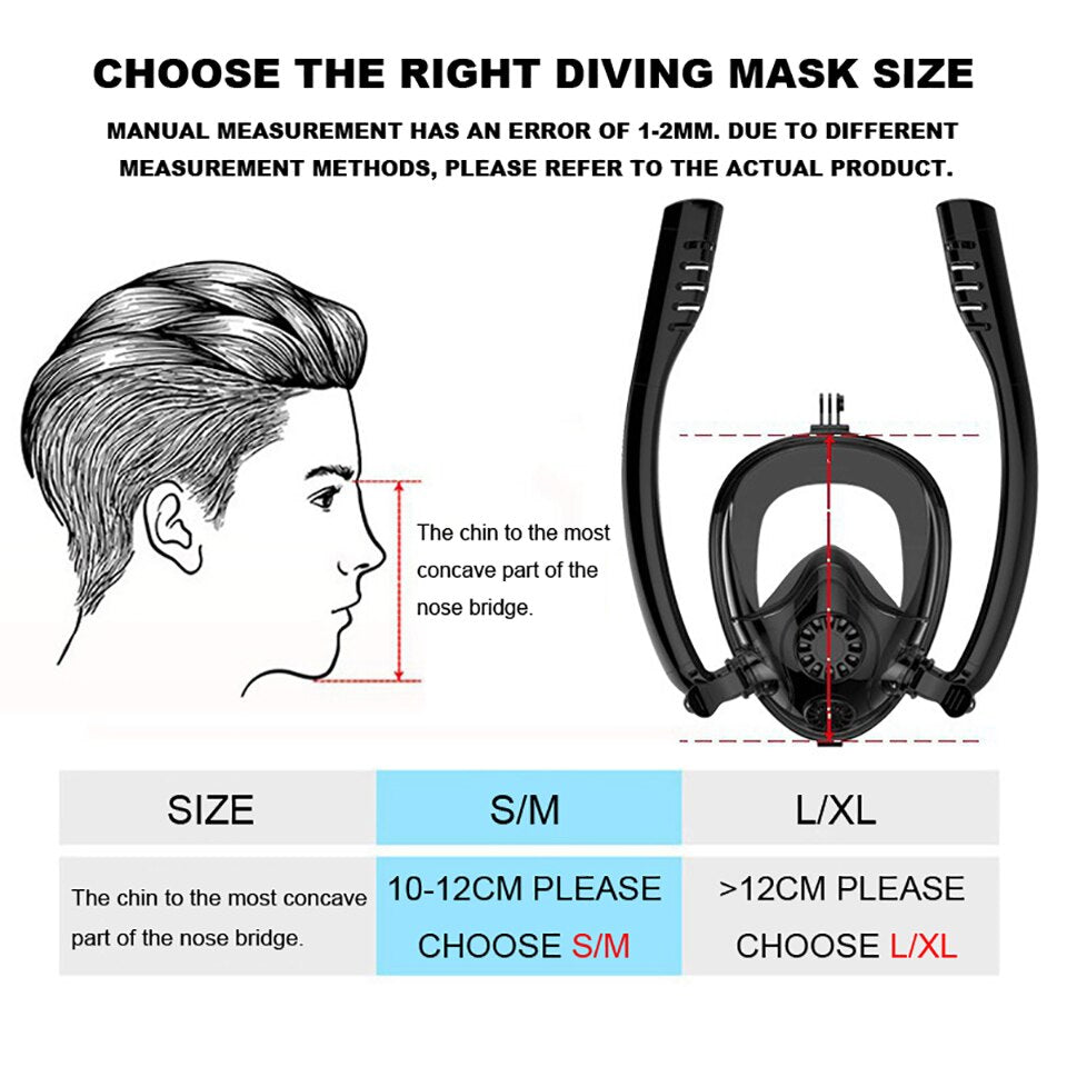 K2 Nova Máscara de Mergulho Máscara de Mergulho Subaquática Anti Nevoeiro Máscara de Mergulho de Rosto Completo para Mulheres, Homens, Crianças, Snorkel, Equipamento de Mergulho O Badalo do sino