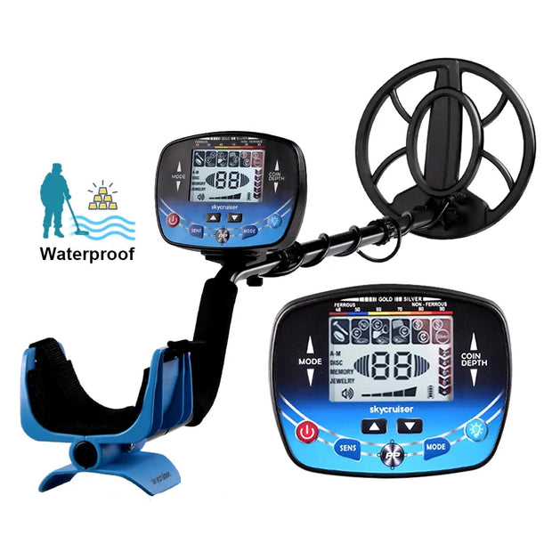 Detetor de metais subterrâneo com bobina de pesquisa à prova d'água IP68 de 9,8 polegadas