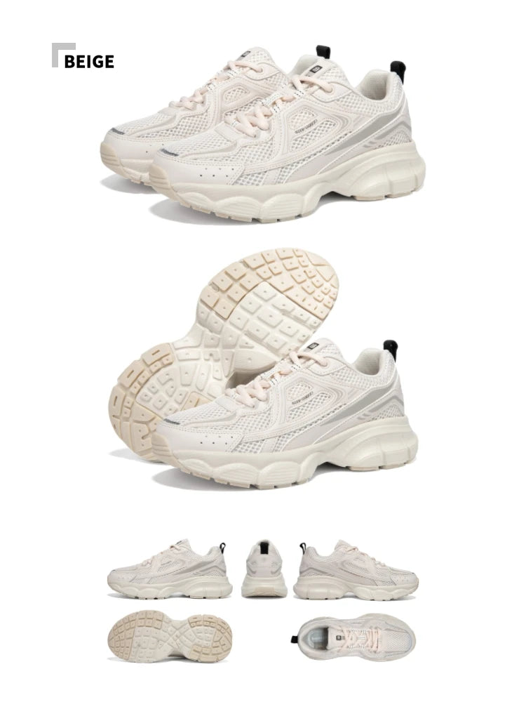 Tênis esportivos feminino, leves, malha de rendas, retrô, corrida, caminhada, respiráveis antiderrapante