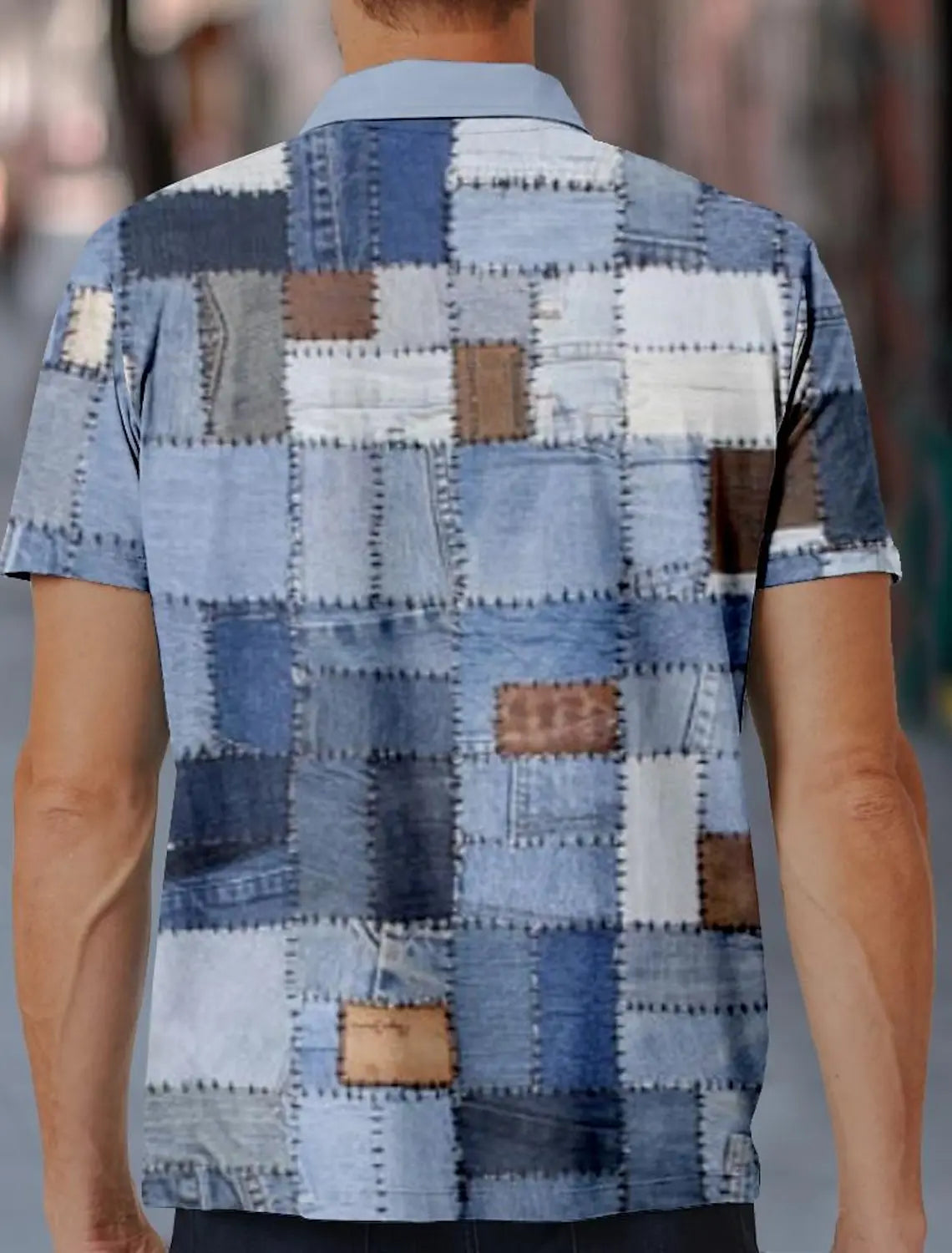 Camisa masculina polo, verão, casual, formal, streetwear, manga curta, lapela, xadrez, esportiva