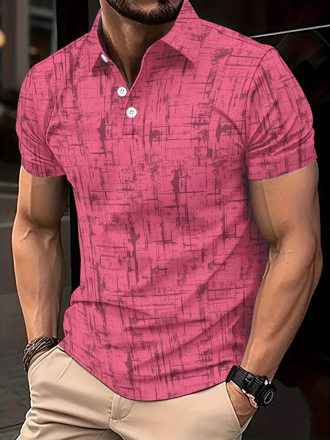 Camisa polo masculina de golfe, manga curta,com colarinho, casual, tops streetwear