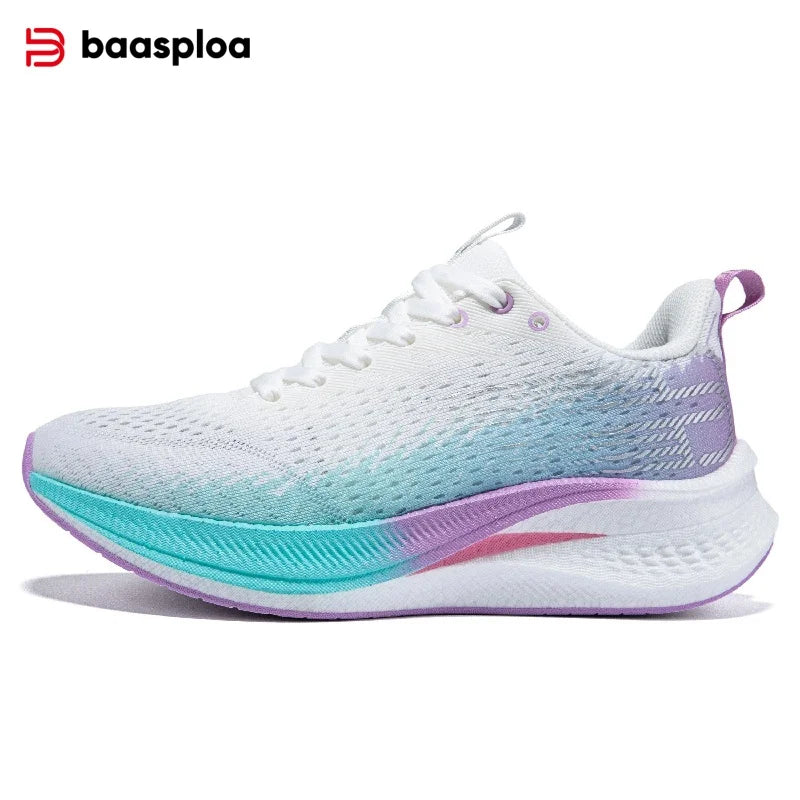 Tênis feminino, leves, respiráveis, antiderrapantes, placa de carbono,esportivos, profissionais