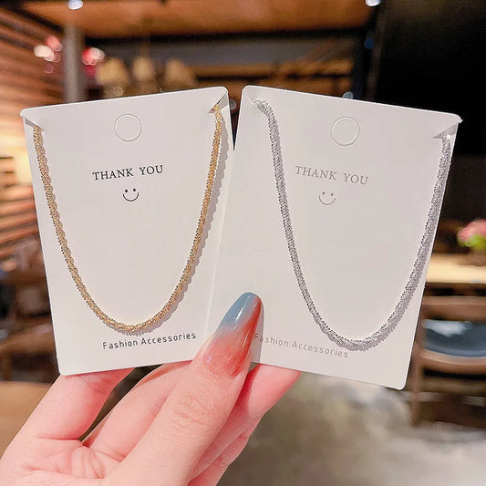 Colar feminino, cor ouro cintilante, aço titanium, corrente e gargantilha, joia fina coreana