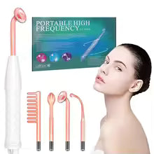 Aparelho de beleza com eletrodo tubular, varinha de ozônio de alta frequência para massagem facial, pelos e olhos.