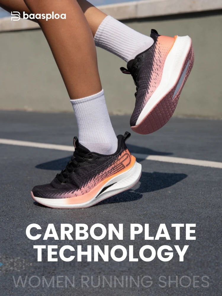 Tênis feminino, leves, respiráveis, antiderrapantes, placa de carbono,esportivos, profissionais