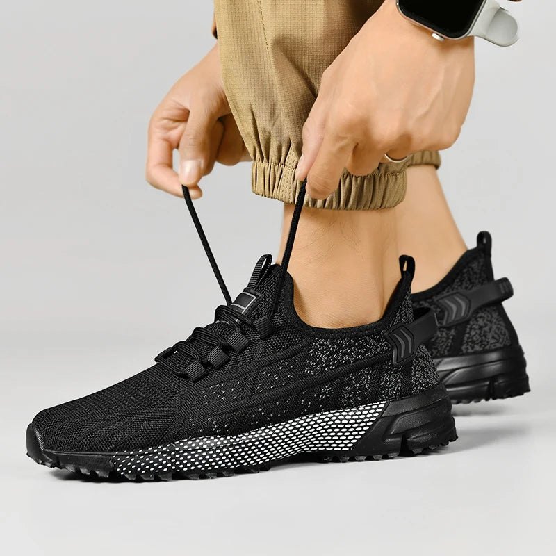 Tênis masculino, tamanho grande, malha respiráve,l esportes ao ar livre, sola plana, antiderrapante, confortável