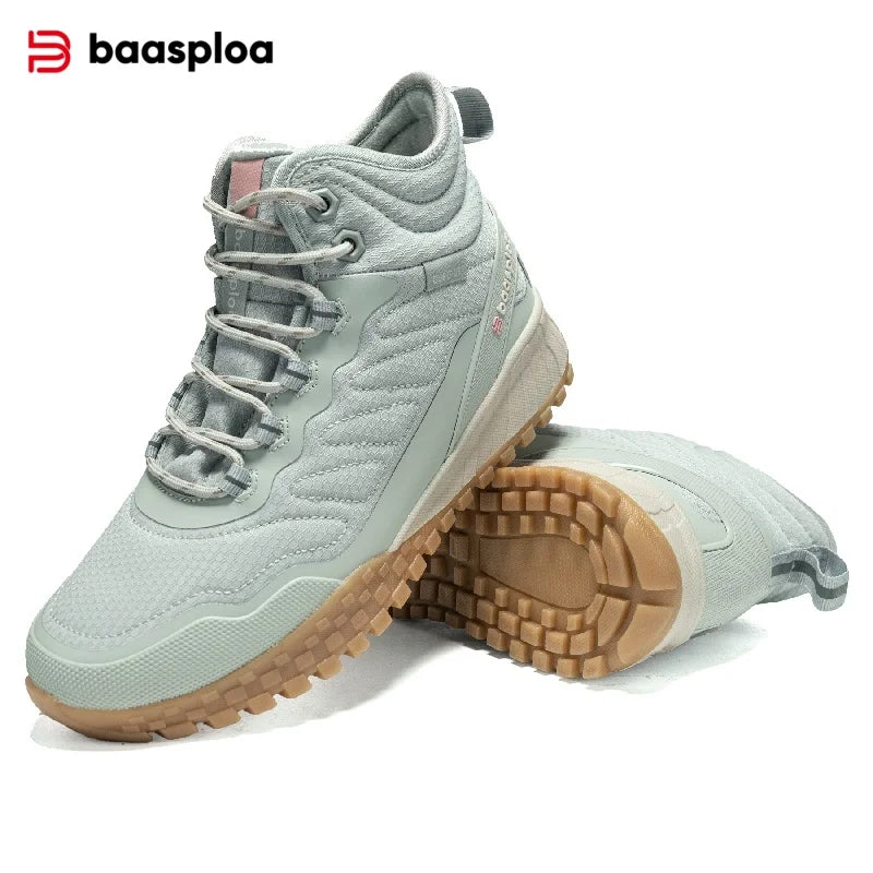 Botas de neve, tênis feminino, impermeável, de pelúcia quente, antiderrapante, invernos rigorosos