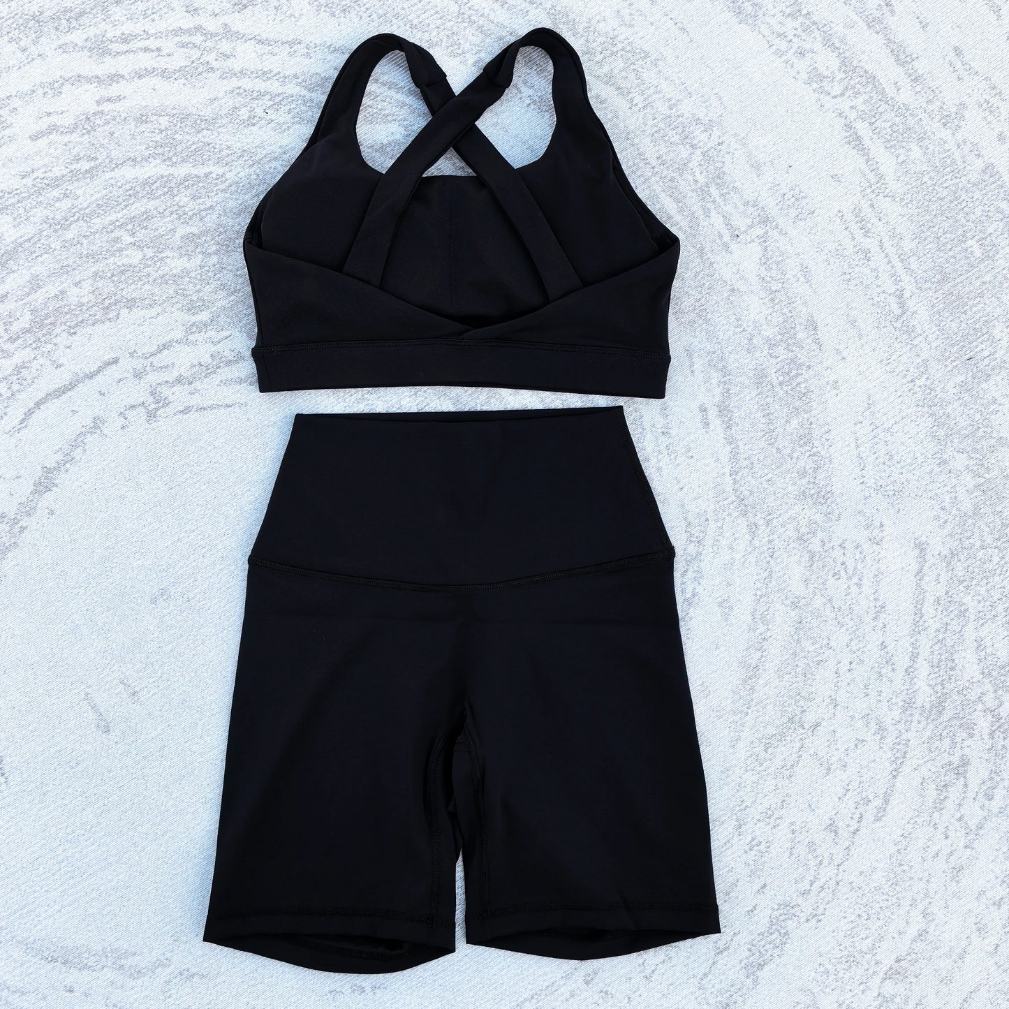 Conjunto feminino de yoga, 2 pçs, esporte, terno,sutiã e shorts, cintura alta, fitness