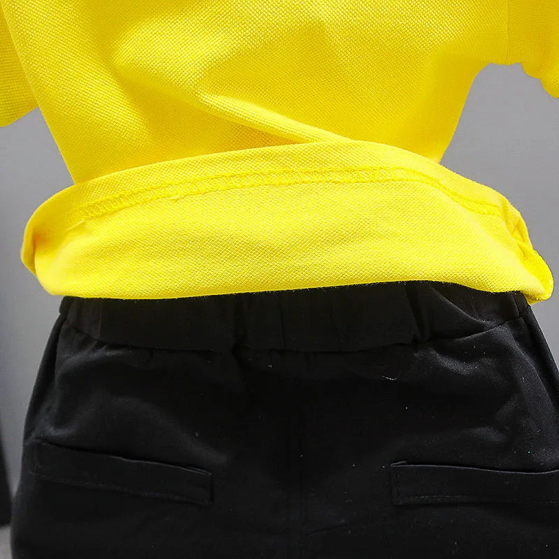 Conjunto de roupa infantil para bebê menino, verão, branco e preto, conjunto esportivo para crianças, roupas formais para meninos e meninas.