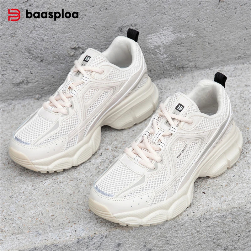 Tênis esportivos feminino, leves, malha de rendas, retrô, corrida, caminhada, respiráveis antiderrapante