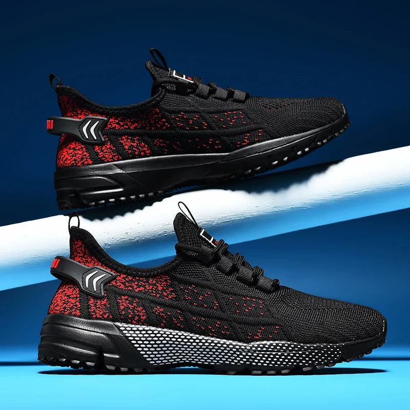 Tênis masculino, tamanho grande, malha respiráve,l esportes ao ar livre, sola plana, antiderrapante, confortável