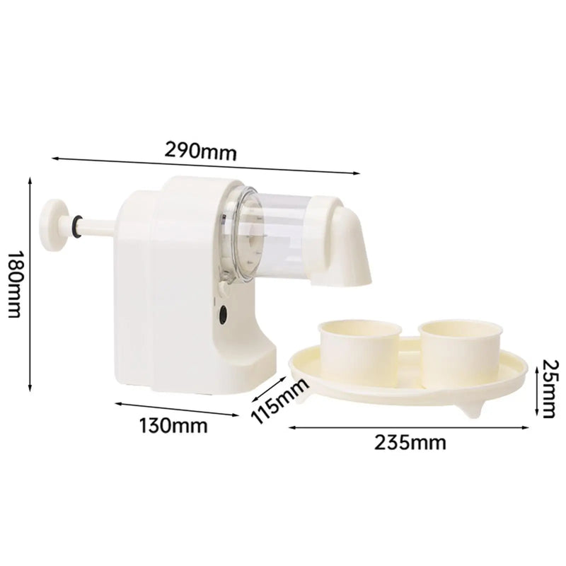 Triturador elétrico de gelo, raspador de gelo, máquina de cone de neve com bandeja de cubos de gelo, cozinha doméstica e bares
