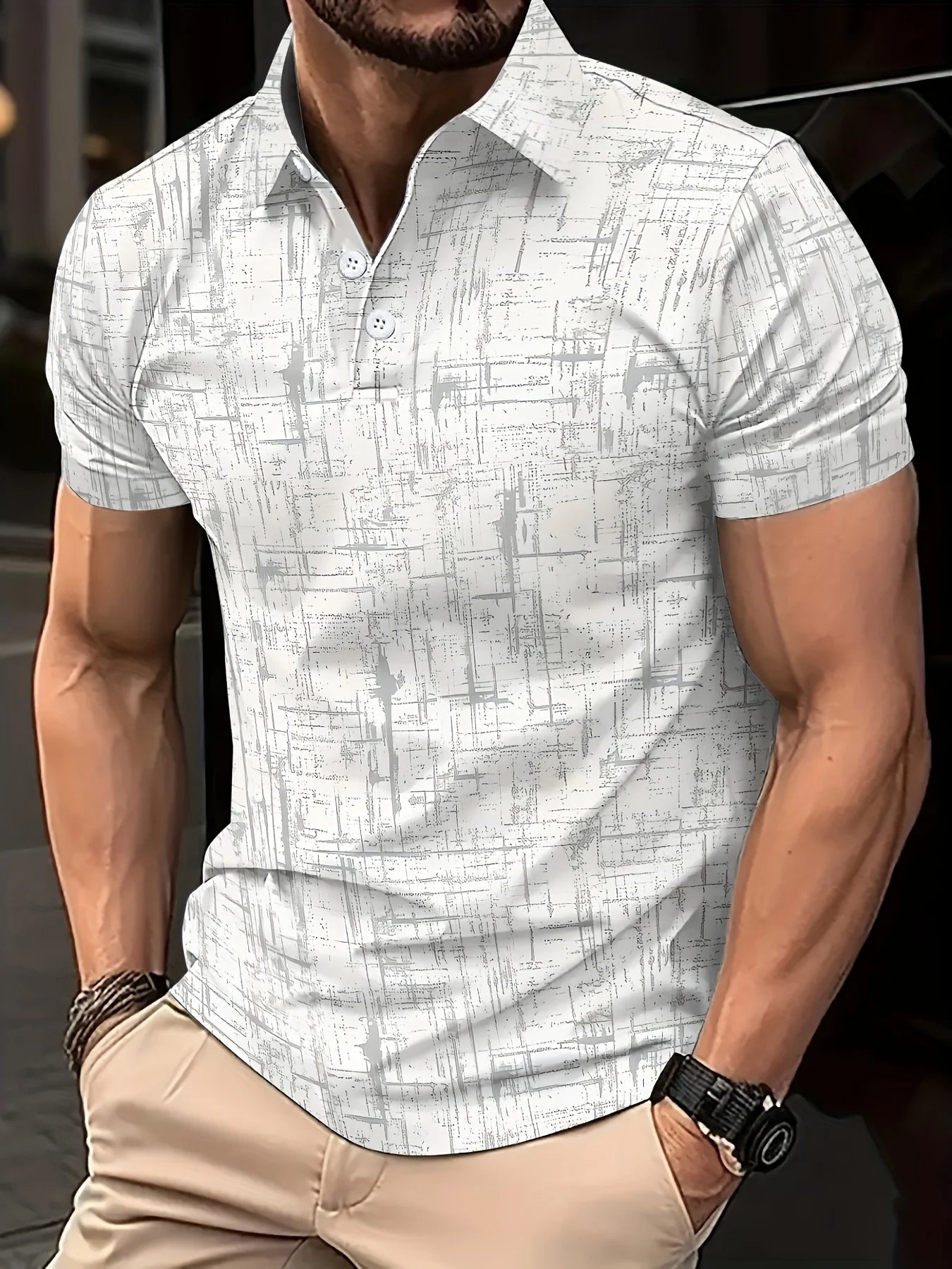Camisa polo masculina de golfe, manga curta,com colarinho, casual, tops streetwear