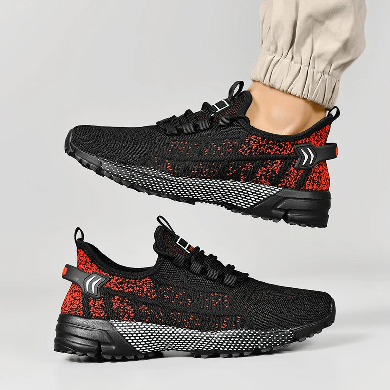 Tênis masculino, tamanho grande, malha respiráve,l esportes ao ar livre, sola plana, antiderrapante, confortável