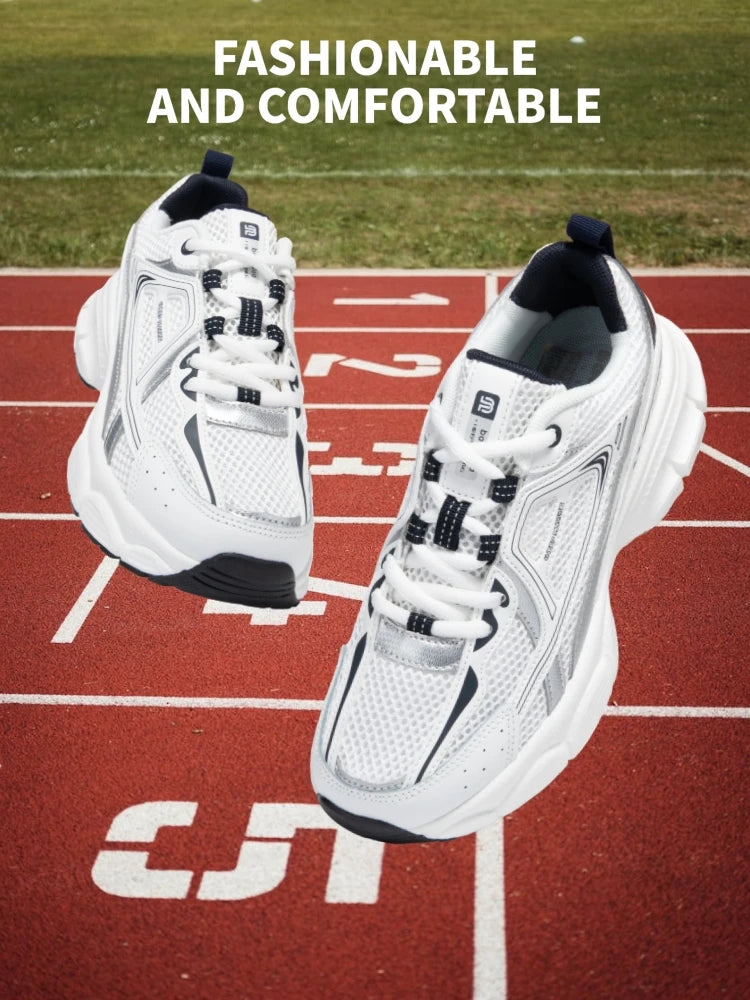 Tênis esportivos feminino, leves, malha de rendas, retrô, corrida, caminhada, respiráveis antiderrapante