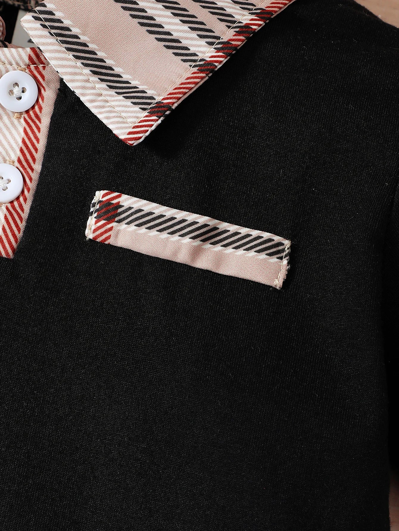 Conjunto infantil para meninos, 2 peças, 1-6 anos de idade, colarinho, top e shorts xadrez, casual