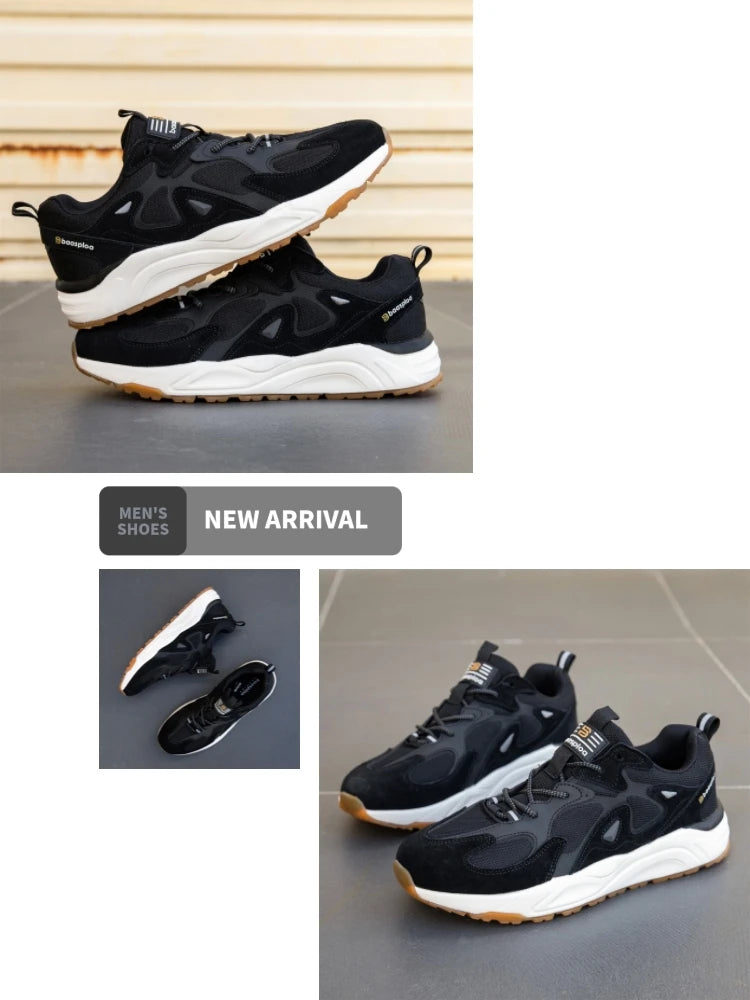 Tênis casuais masculinos, caminhada, malha respirável, conforto, esportivos, rendas, antiderrapante