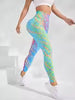 Calças Feminina Push Up para Treino, Leggings Tie Dye Sem Costura para Academia, Yoga,Esportivas, Calças Justas de Cintura Alta para Fitness Feminino