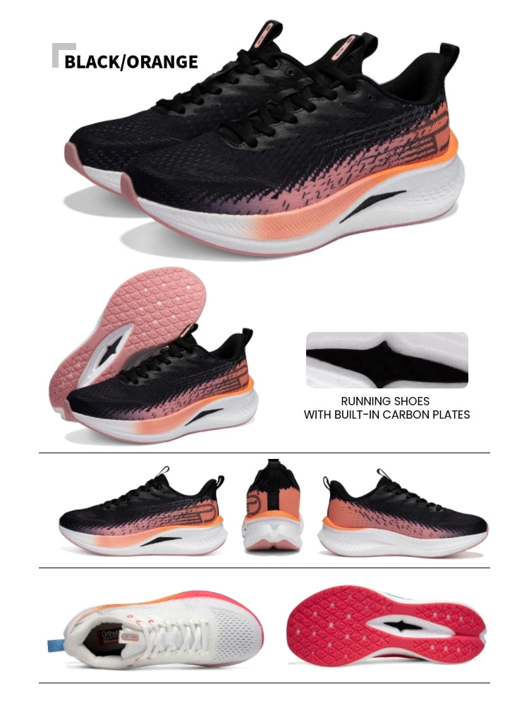 Tênis feminino, leves, respiráveis, antiderrapantes, placa de carbono,esportivos, profissionais