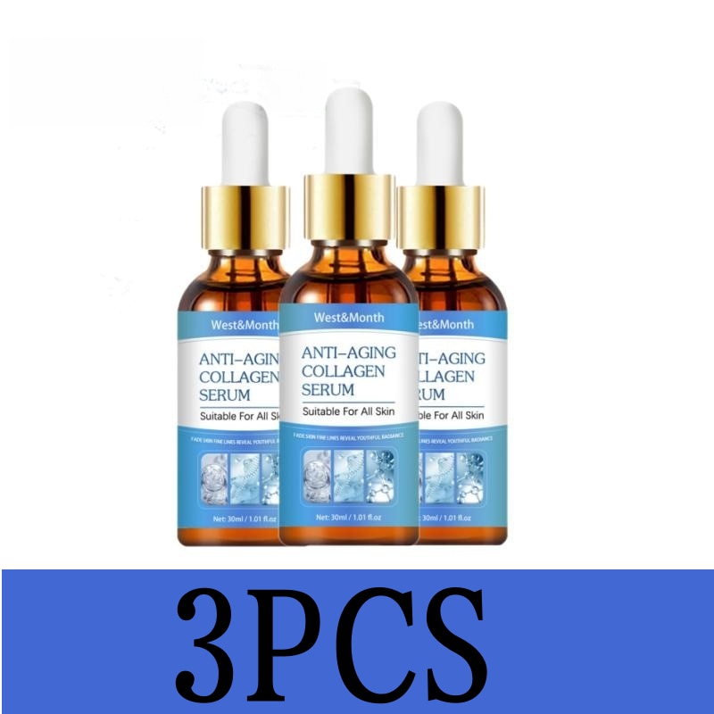 3 PÇS Colágeno Soro Facial Rugas Rápido Levantador Firme Removedor de Desbotamento Linhas Finas Essência Antienvelhecimento Branquear Iluminar Nutrir Cuidados com a Pele LANBENA