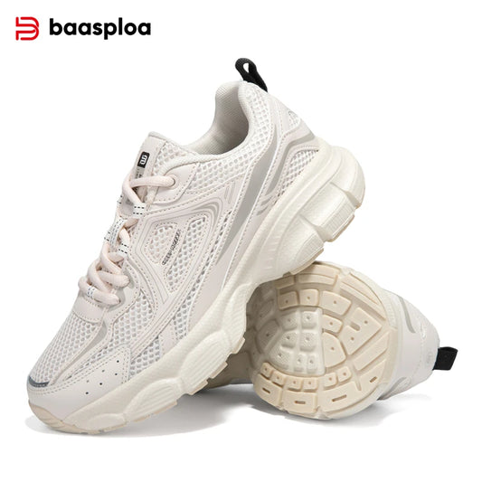 Tênis esportivos feminino, leves, malha de rendas, retrô, corrida, caminhada, respiráveis antiderrapante