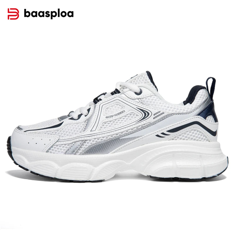 Tênis esportivos feminino, leves, malha de rendas, retrô, corrida, caminhada, respiráveis antiderrapante