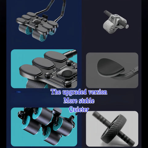 Roda de exercício abdominal silenciosa atualizada modelo 2025, com função de rebote automático, treinamento de cintura e músculos abdominais